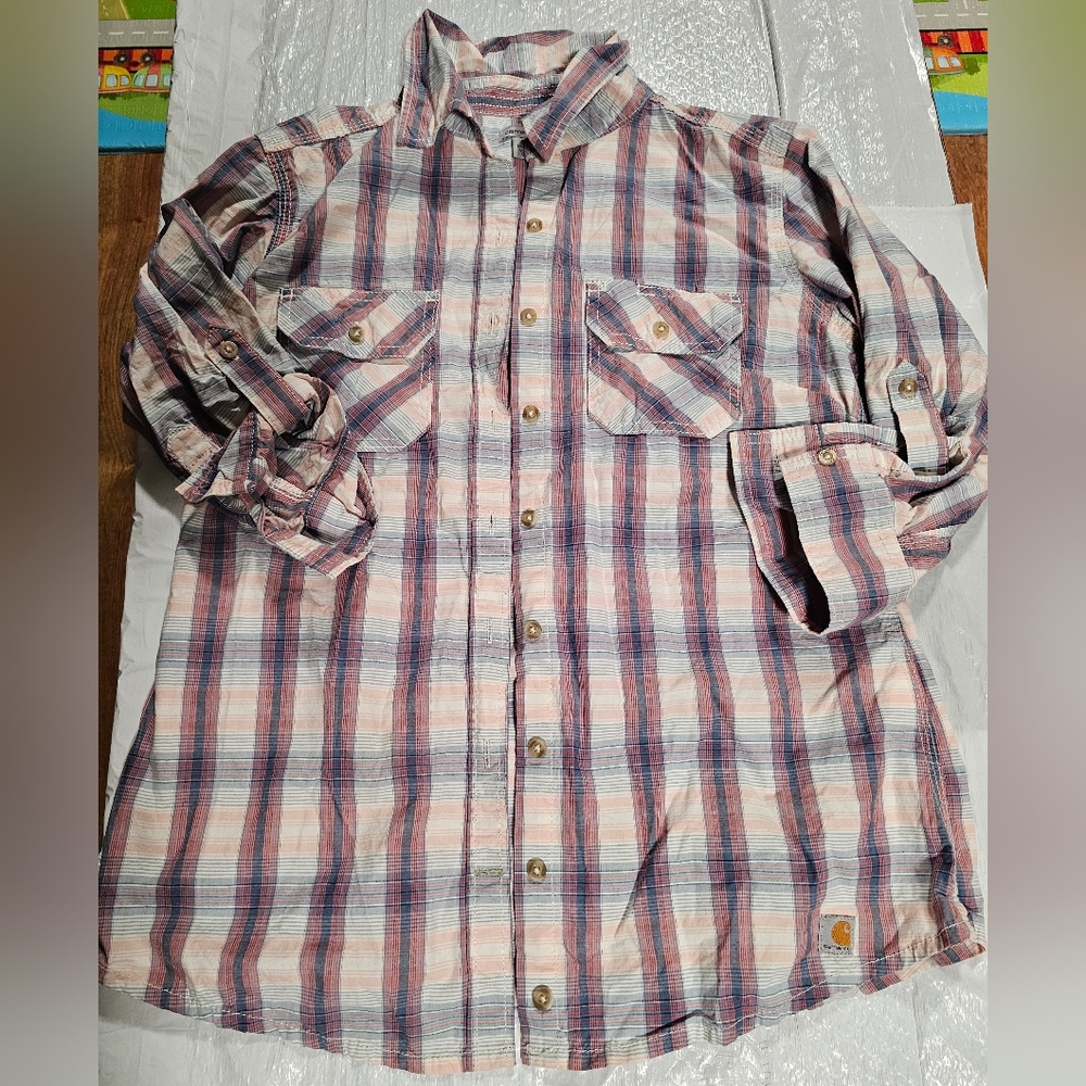 Womens Carhartt Plaid Button Shirt Md 8/10